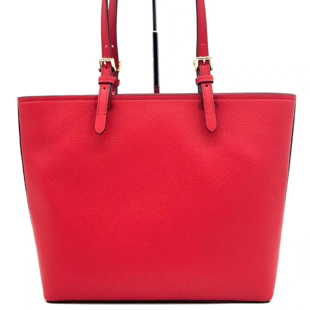 Michael Kors Jet Set Medium Pocket Tote Bag Red/Gold - Picture 5 of 10